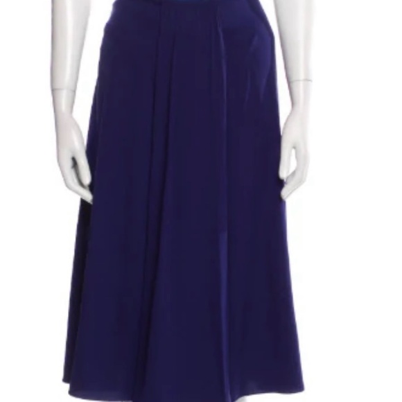 Giorgio Armani Royal Blue A-Line Skirt - Linen - Picture 1 of 2